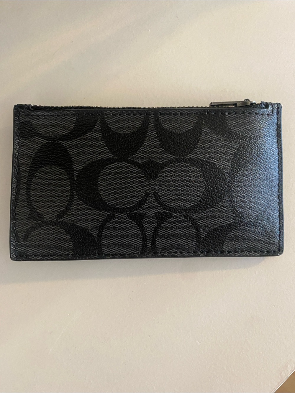 Coach Zip Card Case In Signature Canvas